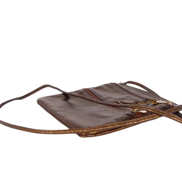 SVEN Berkeley Small Metallic Bronze Leather Crossbody Bag - Made in USA - Picture 5 of 7